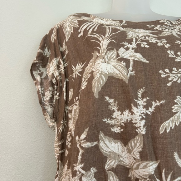 Botanical print linen sheath dress XL - Picture 3 of 6